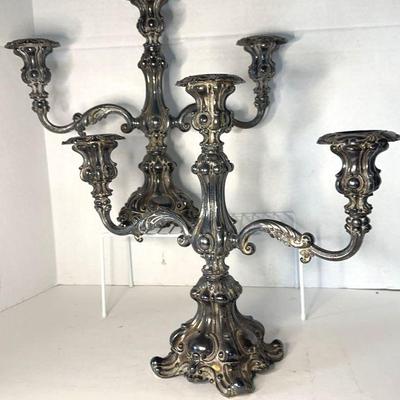 Wm. Rogers Silverplate Candelabrum Pair, 3-Branch
Circa 1940