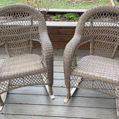 Wicker Rocking Chair Pair
