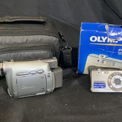 Canon ZR200 Digital Video Camera & Olympus FE-230 Digital Camera