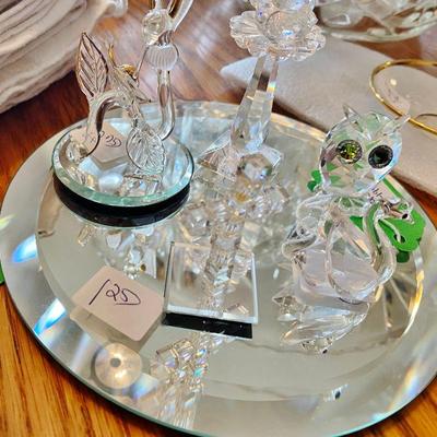 Assorted glass and swarovski figurines from 1976 1988