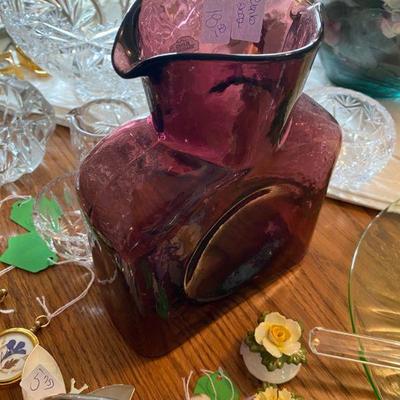 Blenko 2002 water pitcher amethyst color