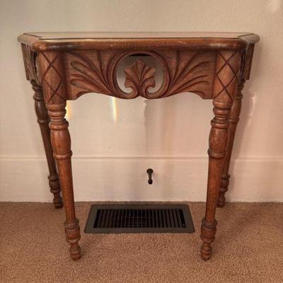 Carved Wood Petite Console Table - Very Small	