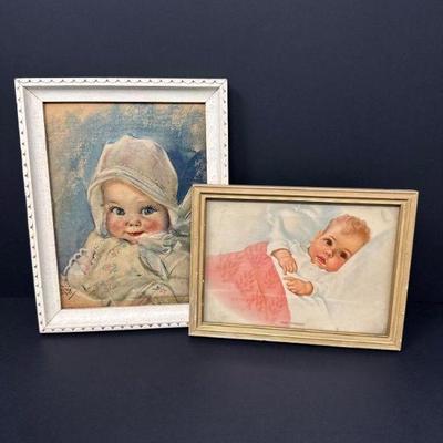 Vintage Maud Tousey 3D Fangel & Sweet Awakening Vintage Baby Picture	