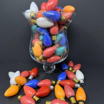 Vintage Colorful Christmas Light Bulbs - Retro Outdoor Holiday Décor	
