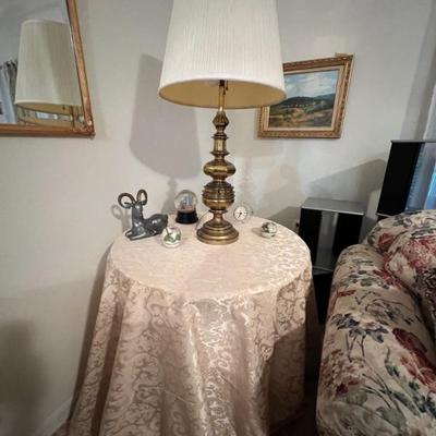 Side Table and Lamp