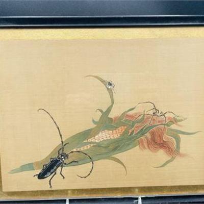 Lot 021   
Vintage Framed Japanese Painting on Silk