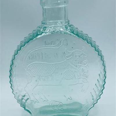 Lot 038   
Vintage Mouth Blown Bottle Clevengers Bros Glass Works Cow