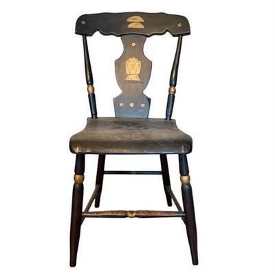 Lot 188  
Antique Federal Style Ebonized Wooden Accent Chair