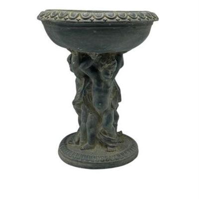 Lot 047  
Garden Cherub Holding Bowl Planter