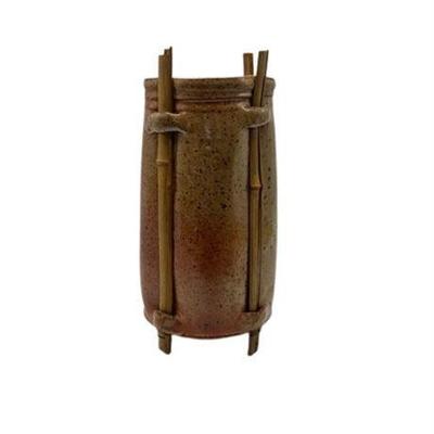 Lot 026   
Signed Studio Pottery Ceramic and Bamboo Vase