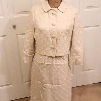 Vintage Ladies Two Piece Dress Suit & US Navy Hat WWll Era
