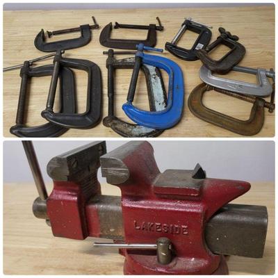 Lakeside Vice & Heavy Duty C Clamps (10)
