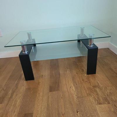 Two Tiered Tempered Glass Coffee Table