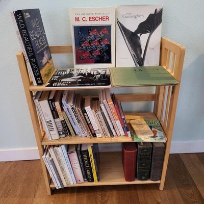 Collapsible Wood Bookshelf & All the Books