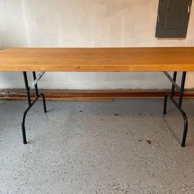 Long 81" Wood Buffet Table Folding Legs