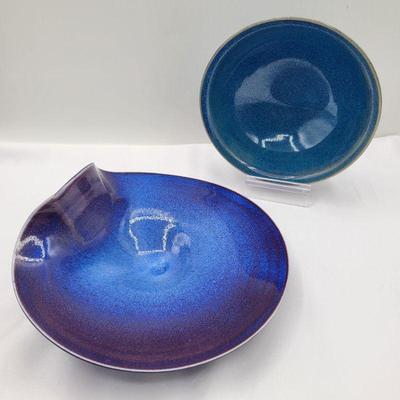 Signed Mod Glazed Ceramic Bowls