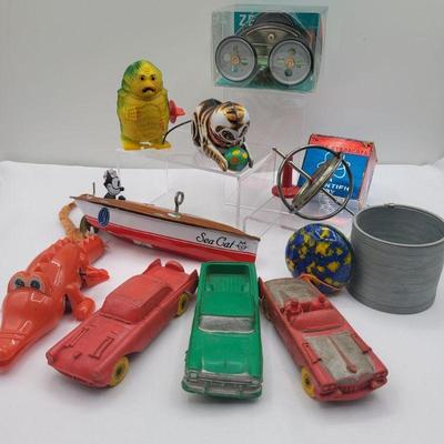 Vintage Wind Up Toys, 1950's Rubber Cars & More