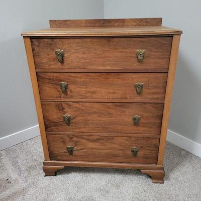 Antique Four Drawer Wood Dresser