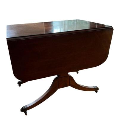 Craddock Duncan Phyfe Style Drop Leaf Table on Casters