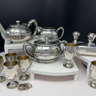 Brissi Silver Petit Butter Dish, Sterling Candlestick Holders MORE