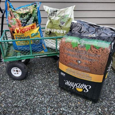 Utility Pull Cart and Gardening Extras
