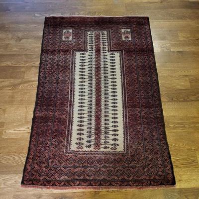 Handwoven Wool Prayer Rug 59x40