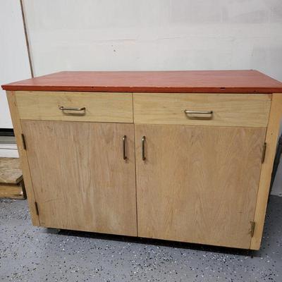 Wood Workbench Storage Cabinet