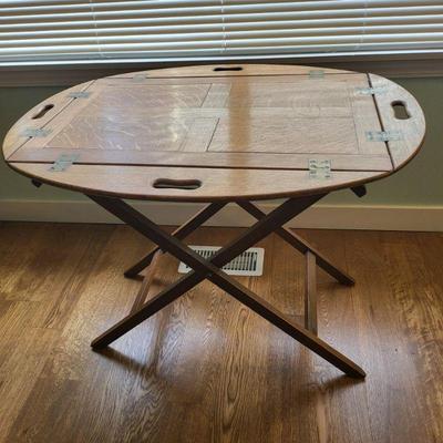 Oval Folding Serving Tray Side Table