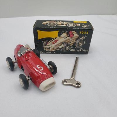 Vintage Micro Racer Wind Up 1043 Mercedes In Original Box