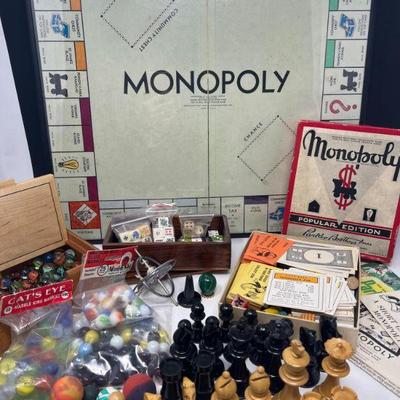 Vintage Monopoly, Marbles and More Games