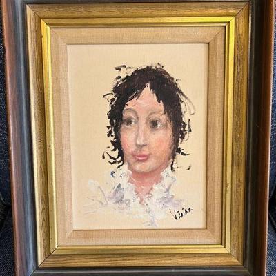 Original oil painting "Madeleina" signed by Maurice Vieira 