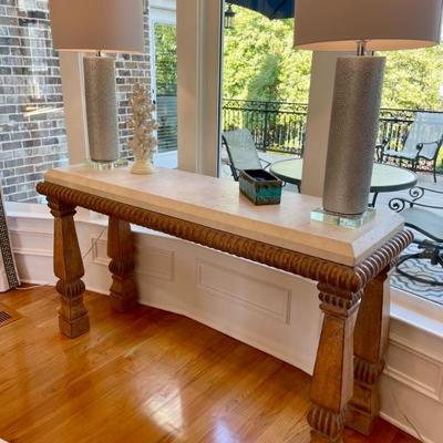 Dennis & Leen pickled oak Savoy console table, modern