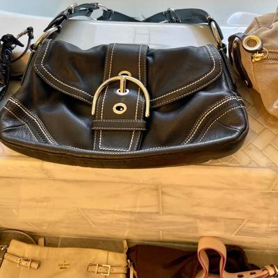 Coach black leather bag.