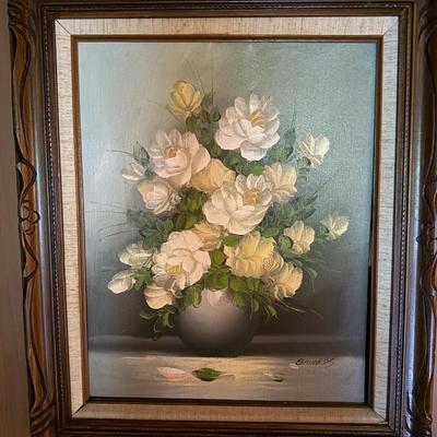 Vintage Edwards painting in beautiful wood frame