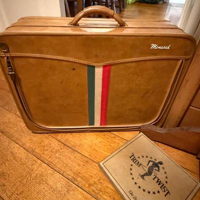 Vintage Monarch Leather Luggage with Lock and Key