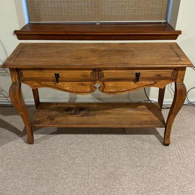 Lot #64 - Rustic Wooden Console Table with Drawers -Mexico