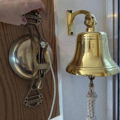 Lot #109 - Vintage Brass SFC Co. Cable Car/Trolley Bell and Decorative Bell Set.