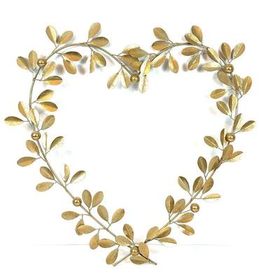 Lot #124 - Gold Heart-Shaped Leaf Wreath Decor