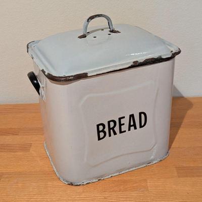 Lot #140 - Antique Enamel Bread Box