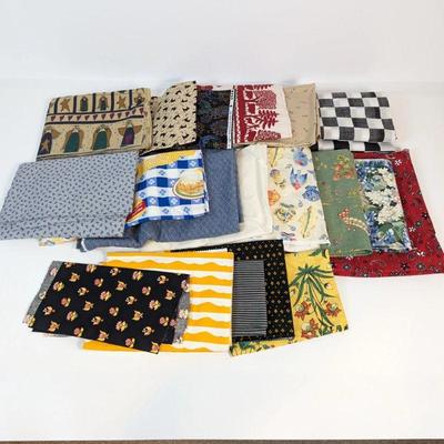 Lot #117 - Fabric Scrap Lot - Assorted Patterns and Colors.
