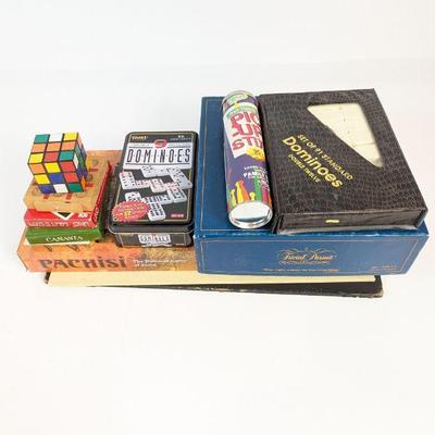 Lot #106 - Vintage Game Lot - Monopoly, Dominos, Parcheesi, Canasta, UNO, Rubik's Cube & More.
