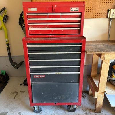 Lot #202 - 2-Piece Craftsman Rolling Tool Chest & With All Photographed Contents Included