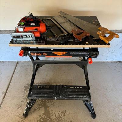 Lot #199 - Black & Decker Workmate 550 & Jigsaw, Plus Selection of Manual Saws.