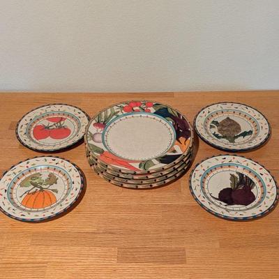 Lot #145 - Decorative Fruit and Vegetable Plates Set.