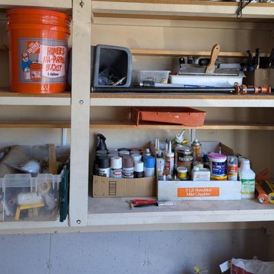 Lot #209 - 2 Shelves of Painting & Refinishing Supplies