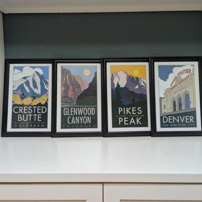 Lot #35 - Framed Colorado Scenic Posters Lot - Crested Butte, Glenwood Canyon, Pikes Peak, Denver.
