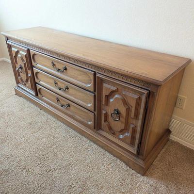 Lot #43 - Vintage 9 Drawer Wooden Dresser