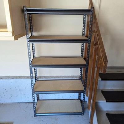 Lot #212 - Metal & Wood Storage Shelf