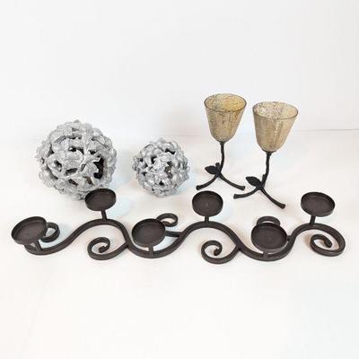Lot #95 - Decorative Candle Holder and Accent Items Lot.