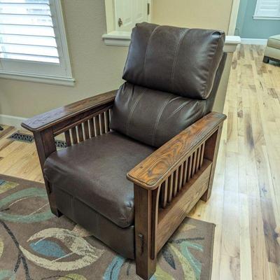 Lot #2 - Ashley Furniture Mission Leather Push Back Recliner